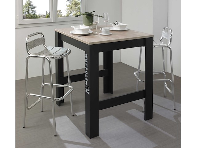 Verlengbare bartafel exit 91/131x80 - lichte eik/zwart - afbeelding 2 van  7