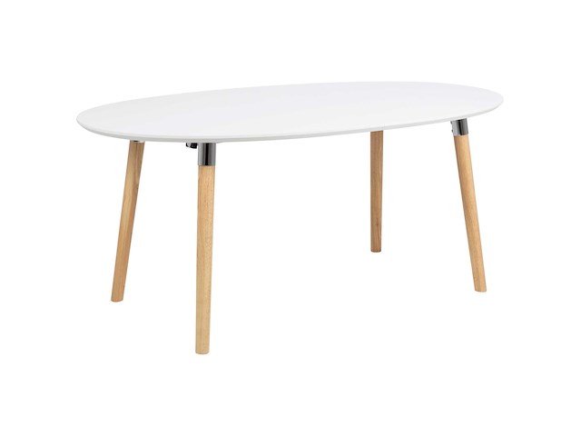 Verlengbare eettafel benjamin 170/270x100cm - wit/ eik - afbeelding 1 van  7