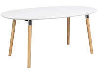 Verlengbare eettafel benjamin 170/270x100cm - wit/ eik - afbeelding 1 van  7