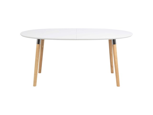 Verlengbare eettafel benjamin 170/270x100cm - wit/ eik - afbeelding 2 van  7