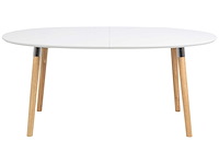 Verlengbare eettafel benjamin 170/270x100cm - wit/ eik - afbeelding 2 van  7