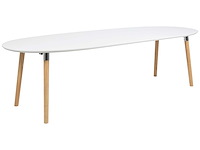 Verlengbare eettafel benjamin 170/270x100cm - wit/ eik - afbeelding 3 van  7