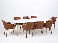 Verlengbare eettafel benjamin 170/270x100cm - wit/ eik - afbeelding 6 van  7