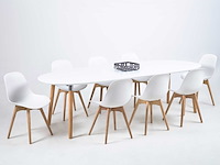 Verlengbare eettafel benjamin 170/270x100cm - wit/ eik - afbeelding 7 van  7