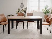 Verlengbare eettafel birma - 160/200x80x75cm - artisan eik/zwart - afbeelding 2 van  7