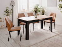 Verlengbare eettafel birma - 160/200x80x75cm - artisan eik/zwart - afbeelding 4 van  7