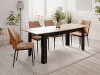 Verlengbare eettafel birma - 160/200x80x75cm - artisan eik/zwart - afbeelding 5 van  7