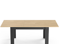 Verlengbare eettafel craig 160/200 x 90 cm-hamilton eik/matzwart - afbeelding 1 van  7