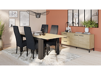 Verlengbare eettafel craig 160/200 x 90 cm-hamilton eik/matzwart - afbeelding 7 van  7
