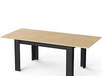 Verlengbare eettafel craig 160/200 x 90 cm-hamilton eik/matzwart - afbeelding 3 van  7