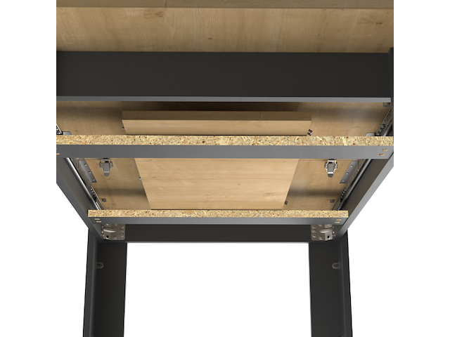 Verlengbare eettafel craig 160/200 x 90 cm-hamilton eik/matzwart - afbeelding 6 van  7