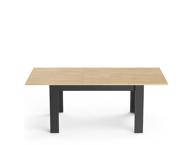 Verlengbare eettafel craig 160/200 x 90 cm-hamilton eik/matzwart - afbeelding 1 van  7