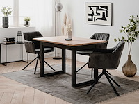 Verlengbare eettafel damon 120/160x90 - eik/antraciet - afbeelding 1 van  7
