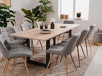 Verlengbare eettafel damon 160/200x90 - eik/antraciet - afbeelding 7 van  8