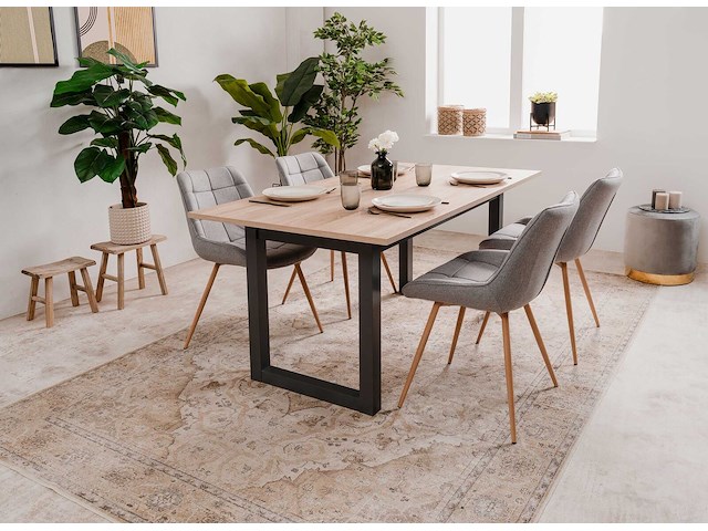 Verlengbare eettafel damon 160/200x90 - eik/antraciet - afbeelding 8 van  8