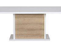 Verlengbare eettafel kaia 180/225x100 - hoogglans wit/eik - afbeelding 4 van  7
