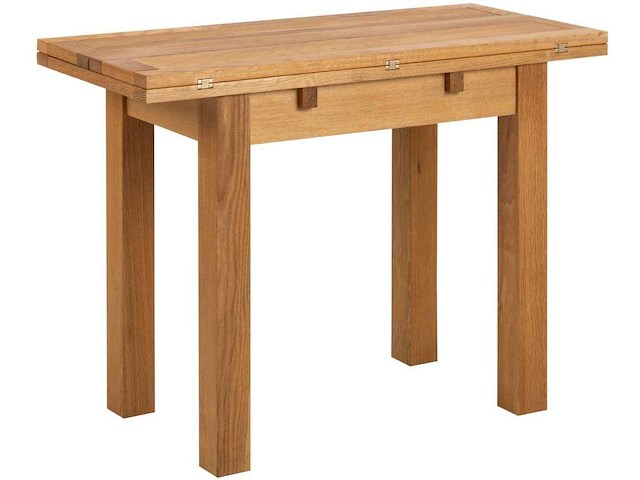 Verlengbare eettafel kayleigh - massief eikenhout - afbeelding 1 van  7