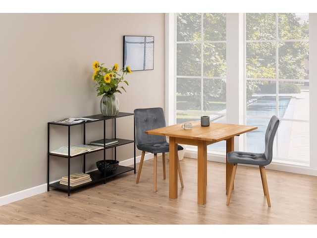 Verlengbare eettafel kayleigh - massief eikenhout - afbeelding 2 van  7