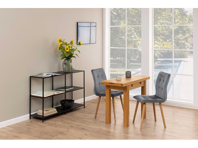 Verlengbare eettafel kayleigh - massief eikenhout - afbeelding 5 van  7