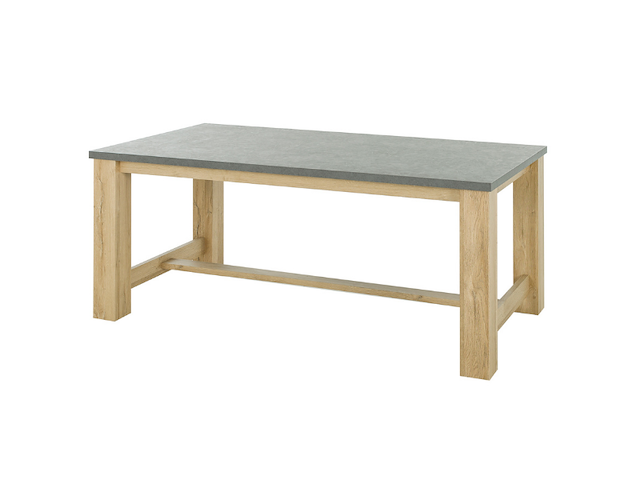 Verlengbare eettafel louane 192x97cm, excl verlengstuk - eik/beton - afbeelding 3 van  3