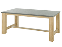 Verlengbare eettafel louane 192x97cm, excl verlengstuk - eik/beton - afbeelding 3 van  3