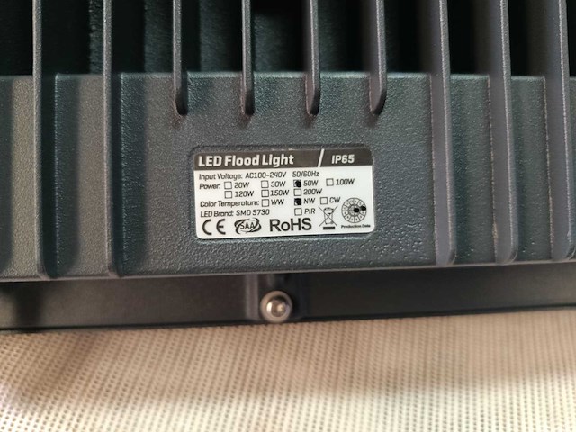 Verlichting 50w - led floodlight smd5730 (2x) - afbeelding 3 van  3