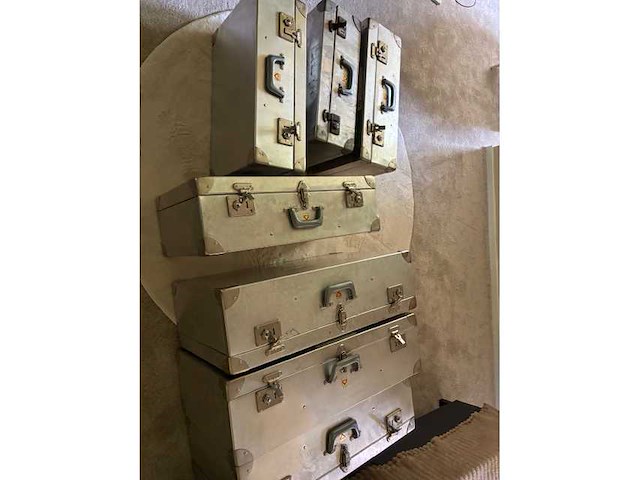 Verlin - 6x verlin aluminium pilotenkoffers koffers 1960! (6x) - afbeelding 1 van  5