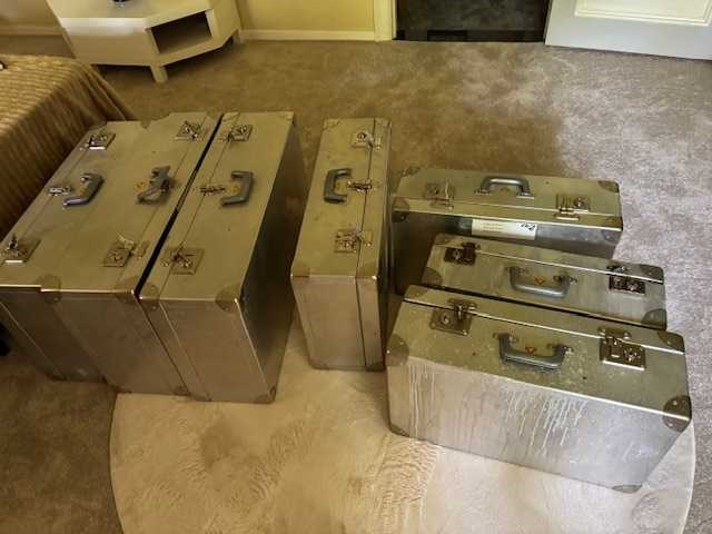 Verlin - 6x verlin aluminium pilotenkoffers koffers 1960! (6x) - afbeelding 4 van  5