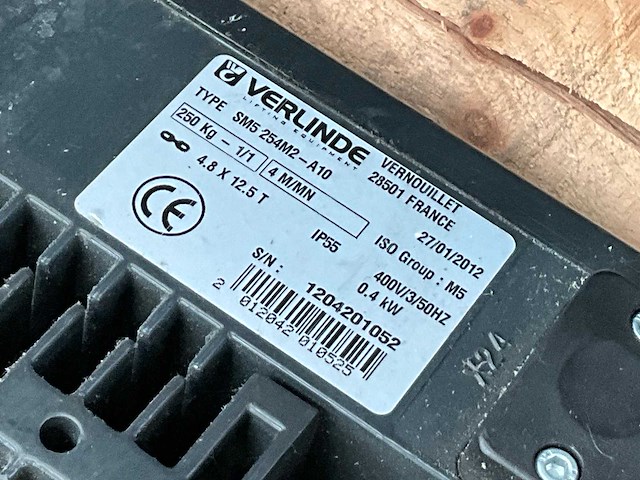 Verlinde sm5 254m2-a10 elektrische kettingtakel (4x) - afbeelding 3 van  11