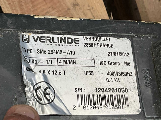 Verlinde sm5 254m2-a10 elektrische kettingtakel (4x) - afbeelding 8 van  11