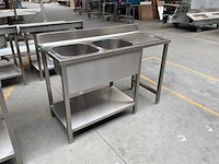 Vermandere - voorbereidingstafel met dubbele spoelbak - afbeelding 1 van  4