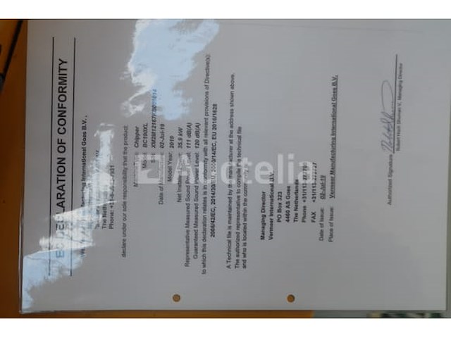 Vermeer bc190xl houtversnipperaar (ref: v3) (vin: xm2m12167kb001014(01)) - afbeelding 35 van  54