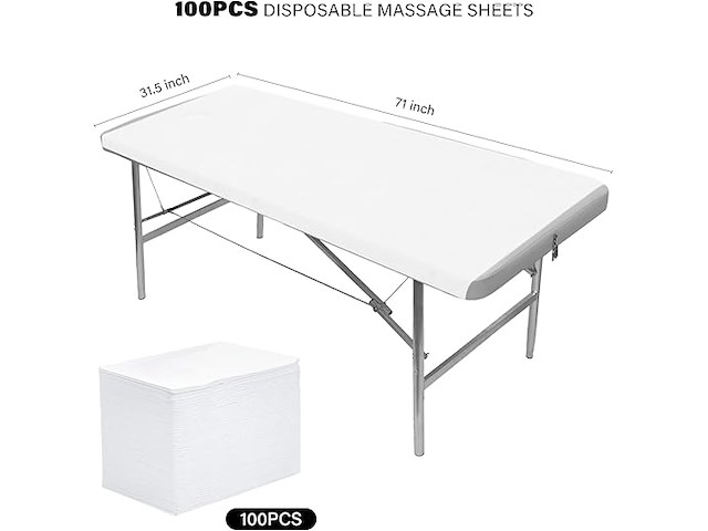 Verpakking van 100 wegwerpbare massagebedlakens - afbeelding 2 van  5