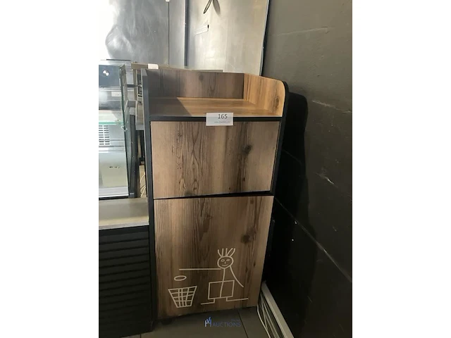 Verrijdbaar formica vuilnismeubel - afbeelding 1 van  2