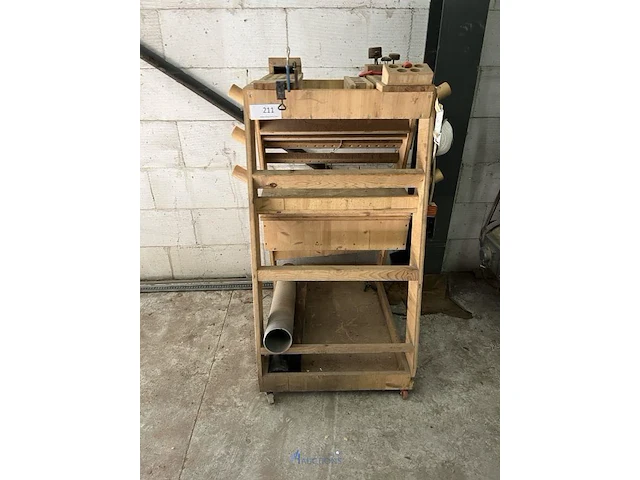 Verrijdbaar houten rek - afbeelding 2 van  3