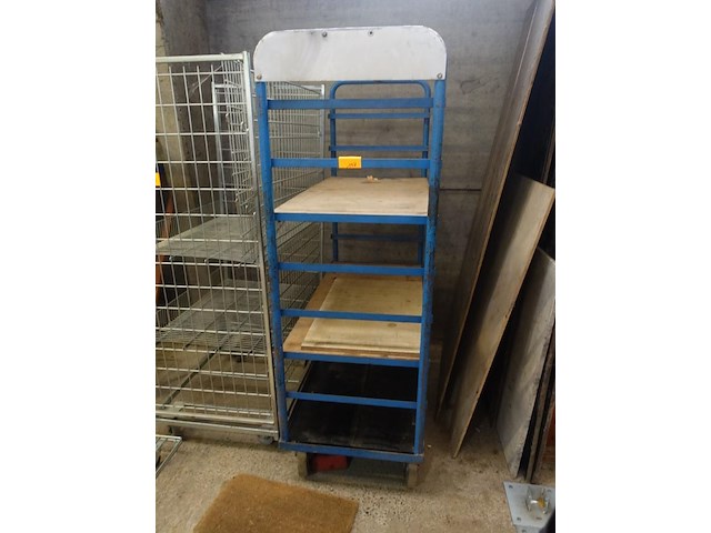 Verrijdbaar metalen rek met 8 niveau's - afbeelding 3 van  4