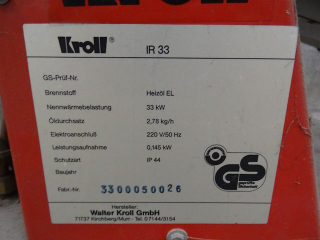 Verrijdbaar warmtekanon kroll - afbeelding 4 van  4