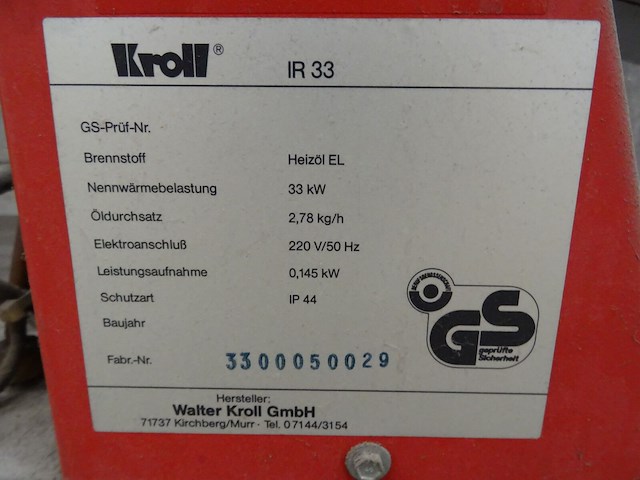 Verrijdbaar warmtekanon kroll - afbeelding 4 van  4