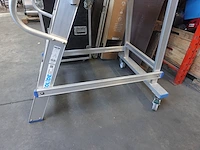 Verrijdbare alu magazijnladder solide - afbeelding 2 van  4