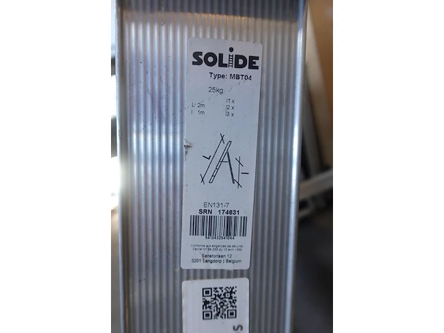 Verrijdbare alu magazijnladder solide - afbeelding 4 van  4