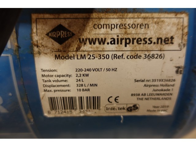 Verrijdbare compressor airpress - afbeelding 3 van  3
