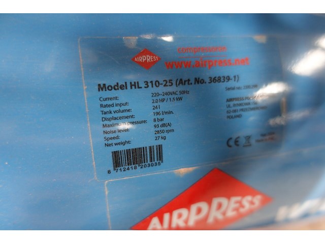 Verrijdbare compressor airpress - afbeelding 4 van  4
