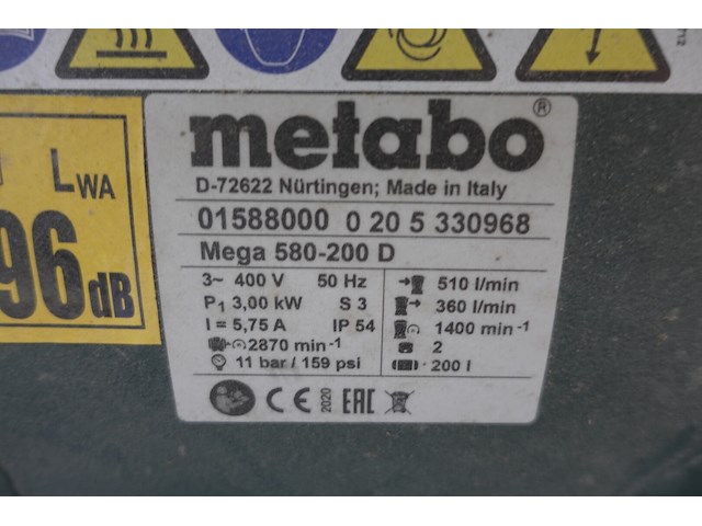 Verrijdbare compressor metabo - afbeelding 5 van  10
