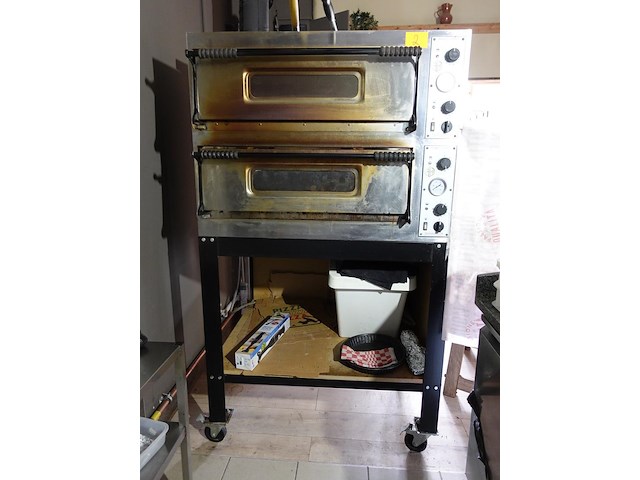 Verrijdbare dubbele inox pizza oven franco horeca - afbeelding 1 van  6