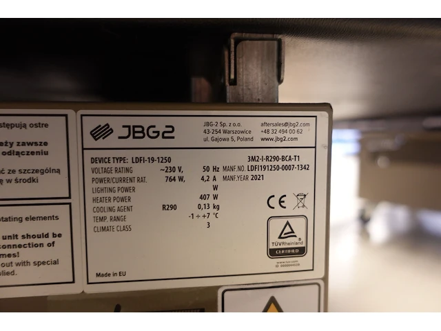 Verrijdbare elektrische koeltoonbank jbg - afbeelding 7 van  7