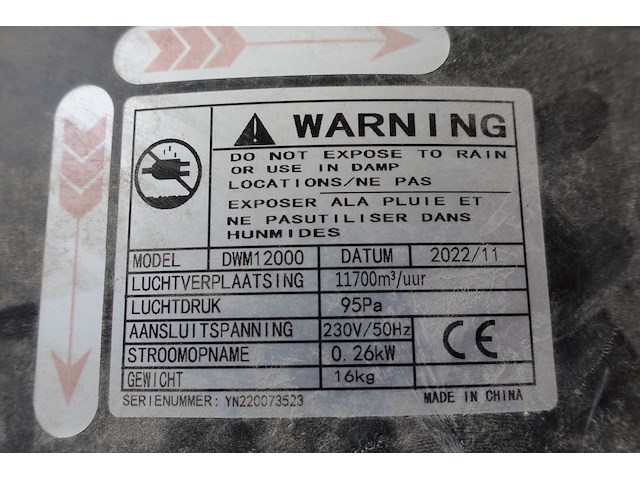 Verrijdbare elektrische ventilator dryfast - afbeelding 3 van  4