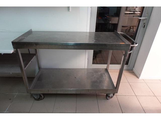 Verrijdbare inox afruimkar - afbeelding 1 van  3