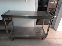 Verrijdbare inox afruimkar