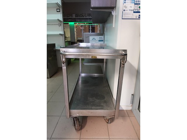 Verrijdbare inox afruimkar - afbeelding 2 van  3