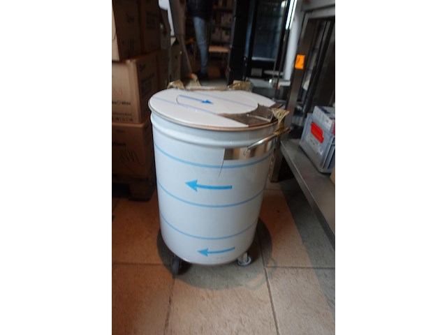 Verrijdbare inox afvalemmer - afbeelding 2 van  2